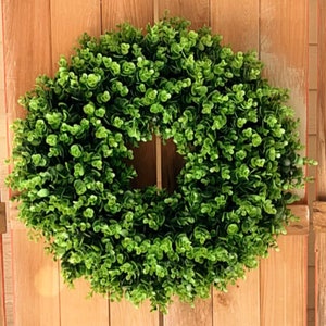 24&quot; Eucalyptus Boxwood Wreath, Year Round Wreath, Holiday Wreath, Front Door Decor, Fall Wreath, Green Wreath, Farmhouse Wreath, Summer