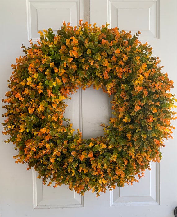 Year Round Wreath, Fall Wreath, Greenery Wreath, Boxwood Wreath, Eucalyptus  Wreath, Door Decor, Door Wreath, Farmhouse Decor, Floral Wreath 