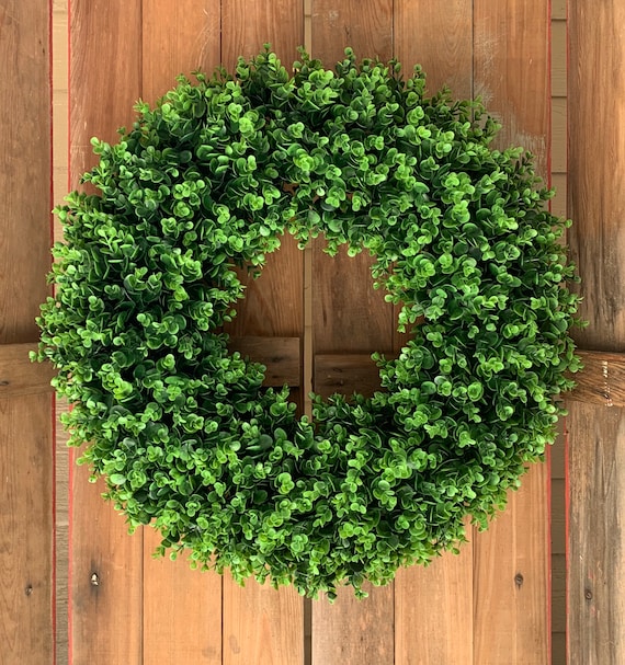 Year Round Wreath, Fall Wreath, Greenery Wreath, Boxwood Wreath, Eucalyptus  Wreath, Door Decor, Door Wreath, Farmhouse Decor, Floral Wreath 