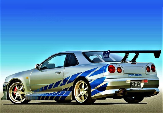 Nissan Skyline Gtr 34 Fast And Furious Refrigerator Magnet Etsy Nissan Skyline Gtr 34 Fast And Furious Refrigerator Magnet Etsy