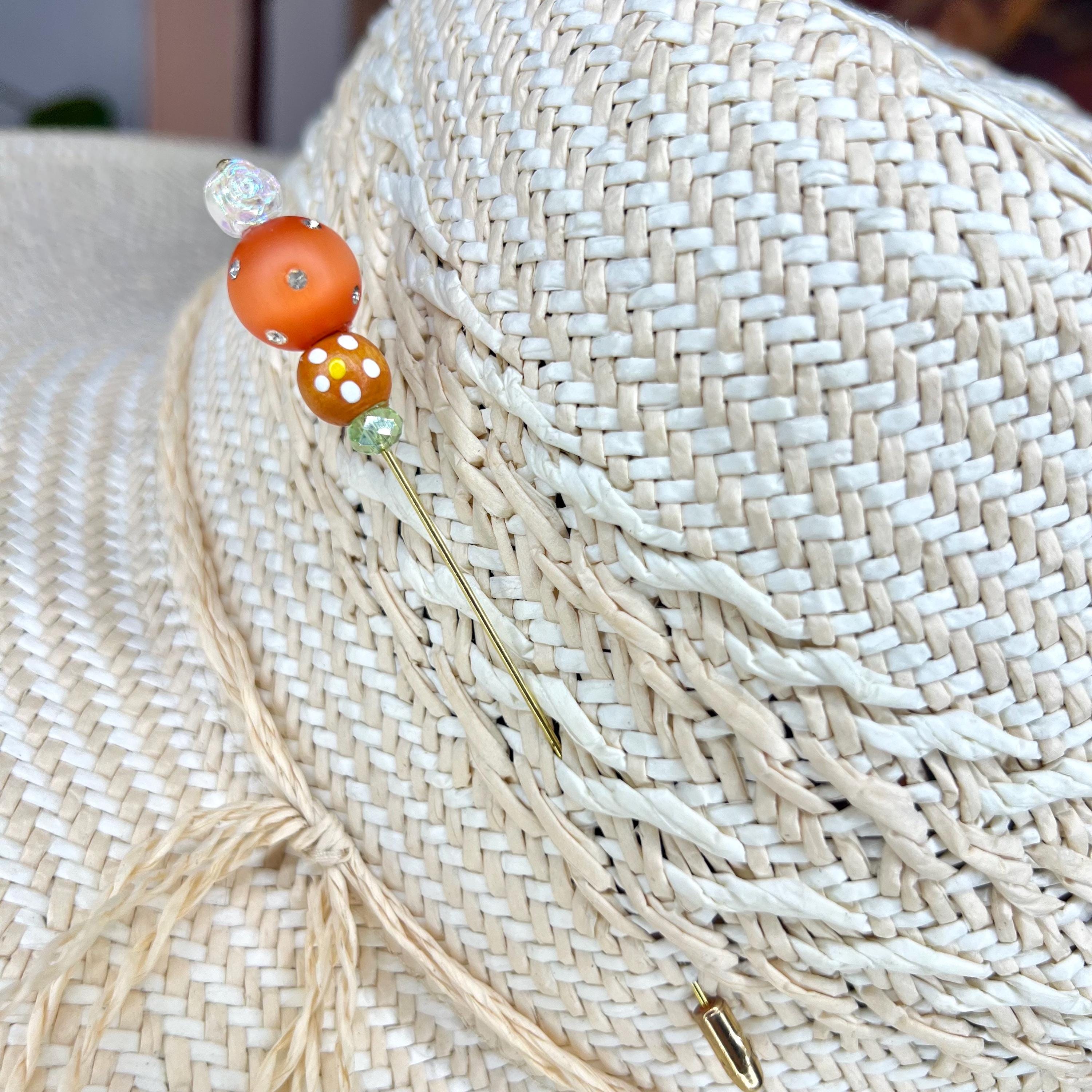 handmade beaded hat stick pins
