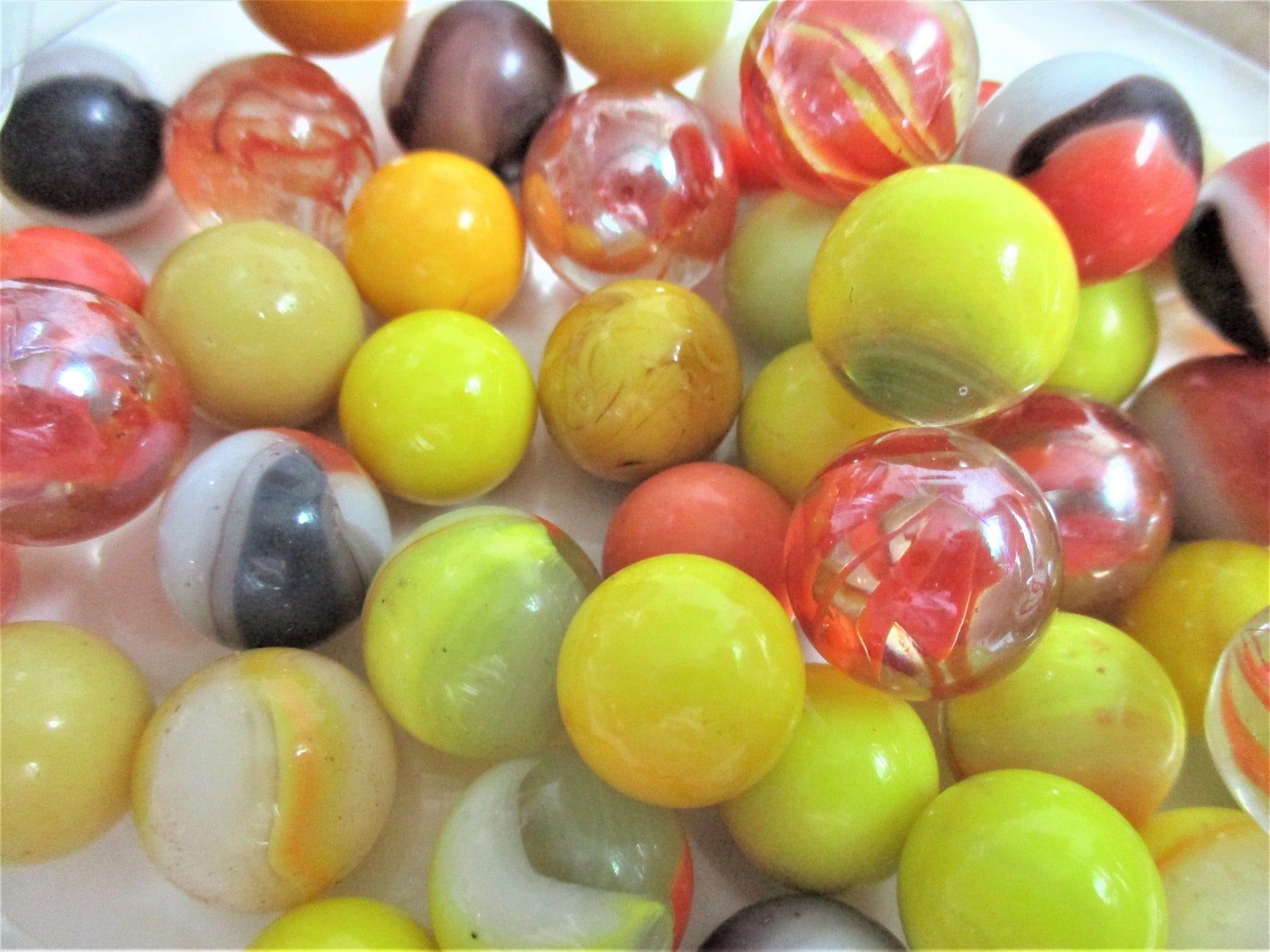 50 Orange & Yellow Vintage Marbles Color Coordinated Etsy