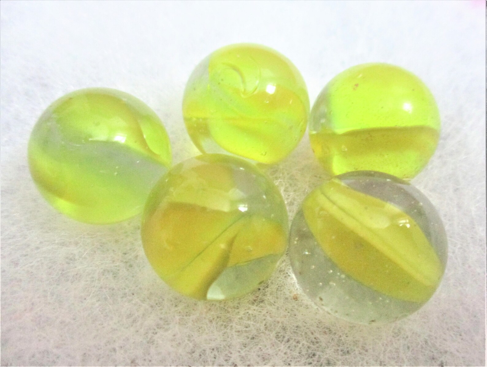 5 Yellow Craft Marbles Vintage Marbles Yellow Cat's Eye Etsy