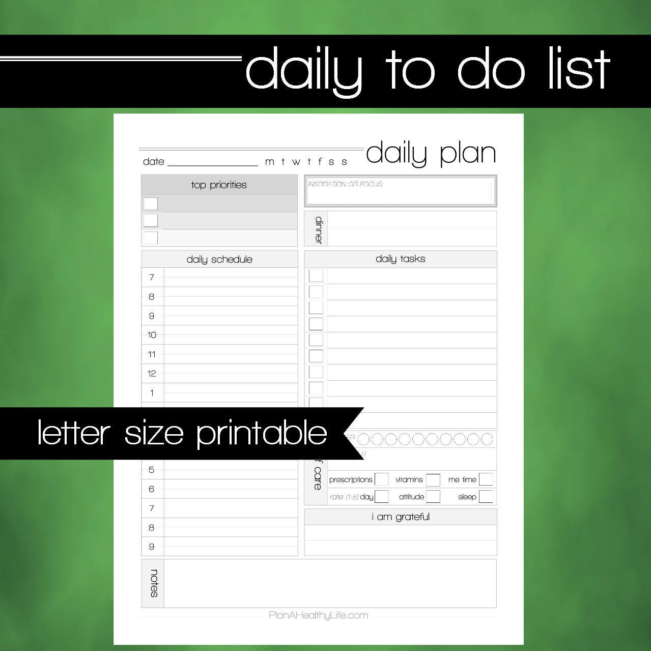 Printable To Do List  Daily Plan  8 5x11 Letter Size PDF Etsy