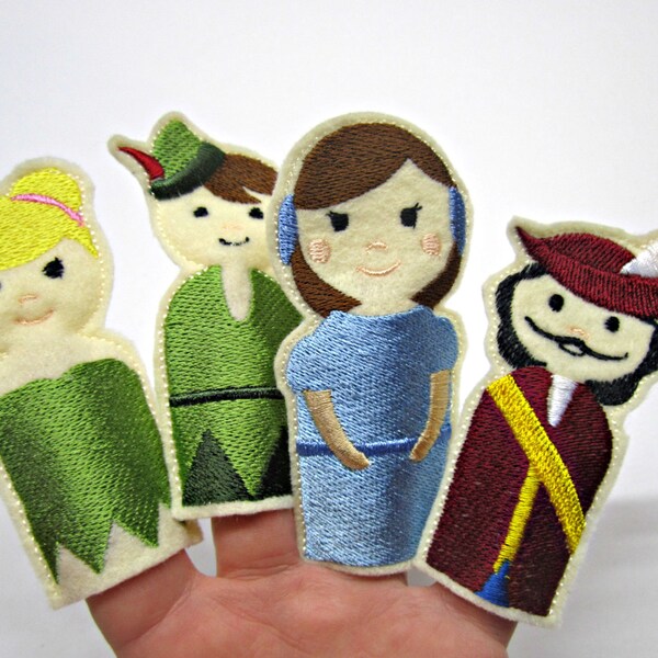 Finger Puppets Peter Pan / Toy / Game / Felt / Embroidery