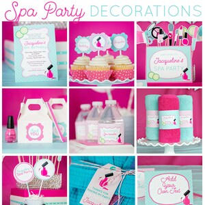 Spa Party Decorations Instant Download Spa Birthday Party Printable Spa ...