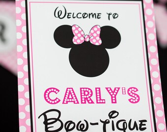 Minnie Mouse Welcome Sign - Instant Download Minnie Party Welcome Sign - Printable Minnie Mouse Sign by Printable Studio