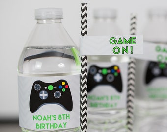 Video Game Party Drink Labels - Video Game Water Label - Gamer Party Water Label - Gamer Party Drink Label by Printable Studio