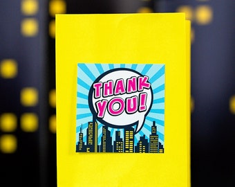 Superhero Thank You Tag in Pink - Superhero Party Thank You Tag - Girls Superhero Favor Tag - Printable Superhero Favor by Printable Studio