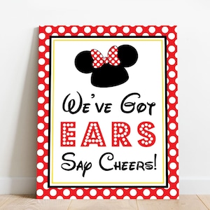 We&#39;ve Got Ears Say Cheers-bord Minnie Mouse We&#39;ve Got Ears Say Cheers-bord - Afdrukbaar Minnie Mouse-bord We&#39;ve Got Ears