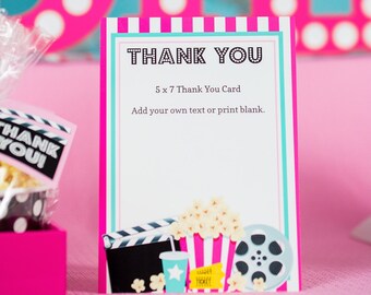 Movie Thank You Card - Etsy