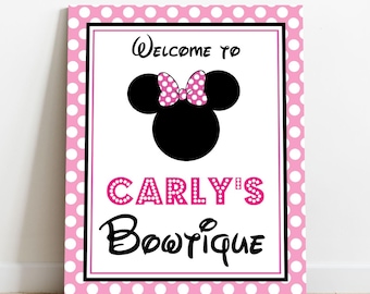 Minnie Mouse Welcome Sign - Instant Download Minnie Party Welcome Sign - Printable Minnie Mouse Sign by Printable Studio