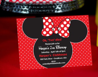 Minnie Mouse Invitation - INSTANT DOWNLOAD Minnie Invitation by Printable Studio