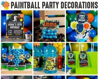 Paintball Party Decorations - Paintball Birthday Decorations - Paintball Decorations - Paintball Birthday Party Decor by Printable Studio