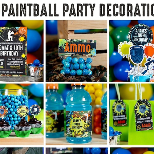 PAINTBALL PARTY DECORATIONS Paintball Birthday Decor Etsy