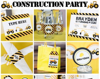 Construction Birthday Party Decorations - Construction Party Decorations - Printable Construction Party - Dump Truck - Builder Birthday Part