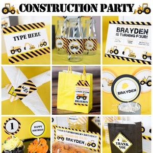 Construction Birthday Party Decorations - Construction Party Decorations - Printable Construction Party - Dump Truck - Builder Birthday Part