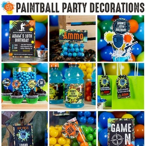Paintball Party Decorations - Paintball Birthday Decorations - Paintball Decorations - Paintball Birthday Party Decor by Printable Studio