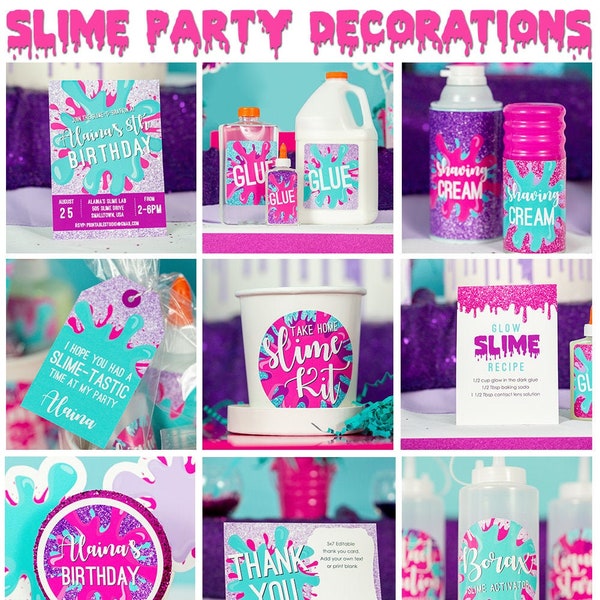 Slime Party Decorations - Instant Download Slime Birthday Party - Printable Slime Birthday Party - Slime Decorations by Printable Studio