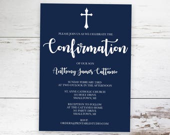 confirmation invite etsy