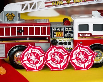 Silver Tone Enamel US Fire Department Red Fire Truck Lapel Pin 7//8