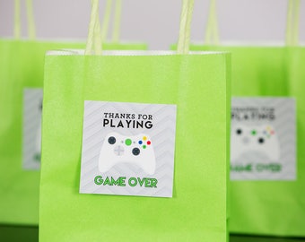 Game Over Thank You Tags with Black Controller Printable | Etsy