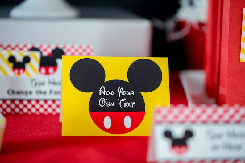 Mickey Mouse Food Labels Mickey Mouse Birthday Party Food Tent Printable Mickey Mouse Buffet Labels by Printable Studio