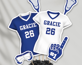 Royal Blue Lacrosse Centerpieces, Girls Lacrosse Party Decor (Digital File)