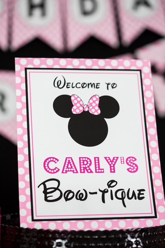 Minnie Mouse Welcome Sign - Instant Download Minnie Party Welcome Sign - Printable Minnie Mouse Sign by Printable Studio Il_570xn