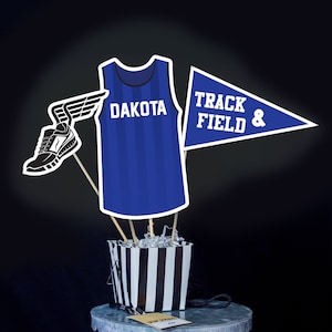 Track Banquet Centerpieces in Blue - Printable Track & Field Centerpieces - Royal Blue Track and Field Centerpieces Track and Field Banquet