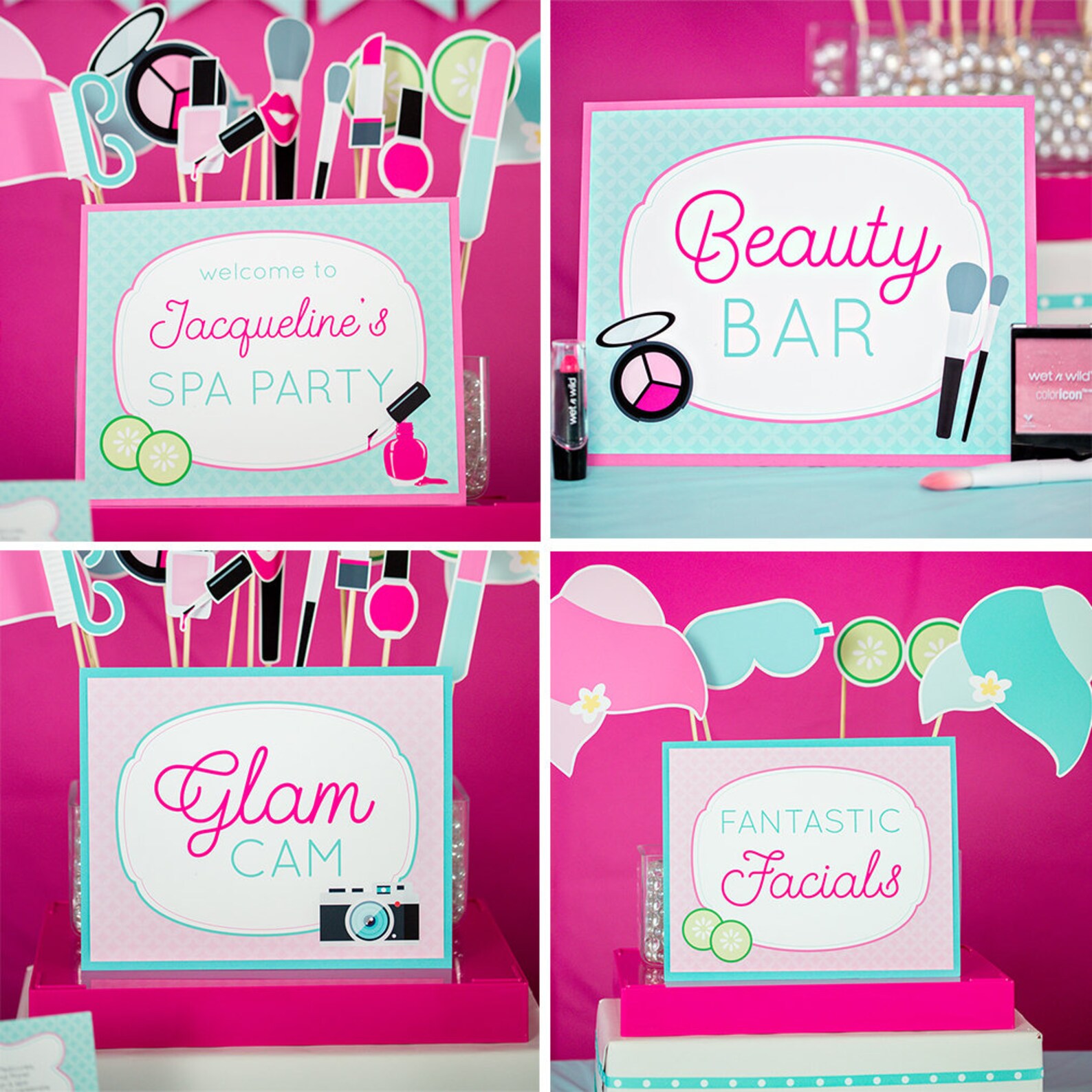 Spa Party Decorations Instant Download Spa Birthday Party Etsy