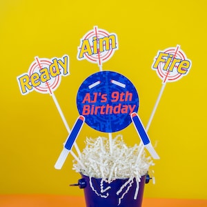 Foam Dart Party Centerpieces - Dart Centerpieces - Foam Dart Table Decorations - Printable Dart Party Centerpieces