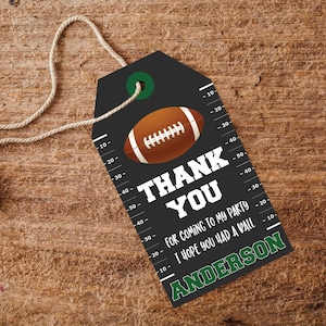 Football Favor Tags - Printable Football Party Favor Tags - Instant Download Football Favors - Football Birthday Party Thank You Tags