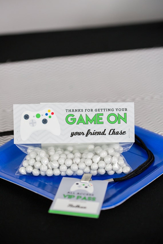 Video Game Treat Bag Topper - Video Game Favor Bag - Printable Video Game Goodie Bag - Game On Treat Bag by Printable Studio Il_570xn