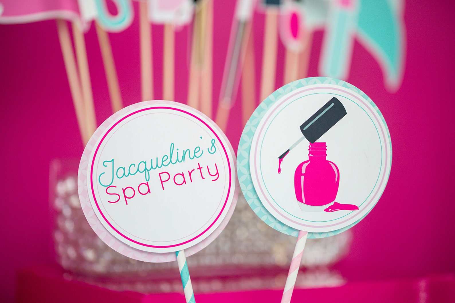 Spa Party Centerpieces Pink Spa Party Centerpieces Spa Etsy
