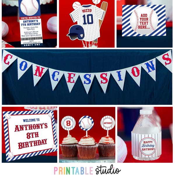 Baseball Party Decorations - Baseball Birthday Party - Printable Baseball Decorations - Baseball Birthday Party by Printable Studio