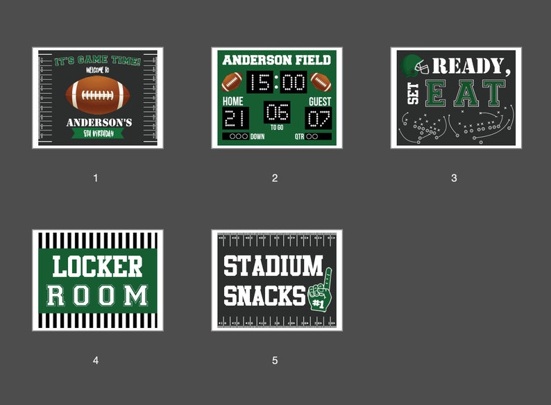 Football Party Signs Instant Download Football Birthday Party Signs Set of Football Signs Printable Football Signs by Printable Studio image 7