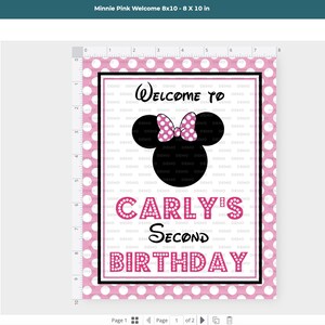 Minnie Mouse Party Signs in Light Pink - Instant Download Minnie Mouse Party Signs - Printable Set of Minnie Mouse Signs by Printable Studio image 10