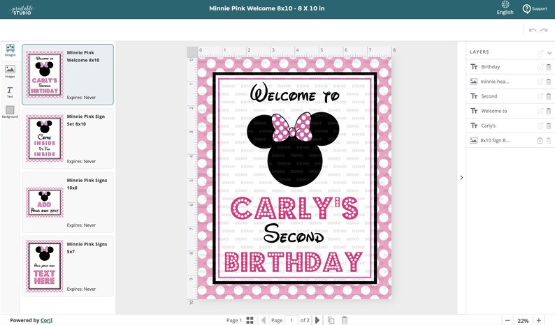 Minnie Mouse Party Signs in Light Pink - Instant Download Minnie Mouse Party Signs - Printable Set of Minnie Mouse Signs by Printable Studio image 10