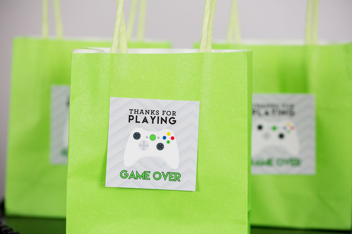Game Over Thank You Tags with White Controller Printable | Etsy