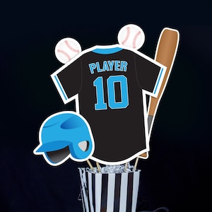 Black & Blue Baseball Party Centerpieces (Printable Download)
