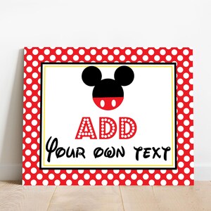 Mickey Party Signs - Instant Download Mickey Mouse Party Signs - Printable Set of Mickey Mouse Birthday Signs image 7