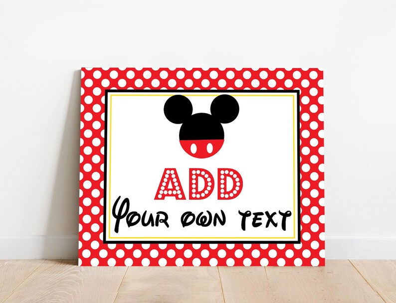 Mickey Party Signs - Instant Download Mickey Mouse Party Signs - Printable Set of Mickey Mouse Birthday Signs image 7