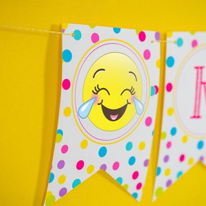 Emoji Birthday Banner - Instant Download Happy Birthday Emoji Banner ...