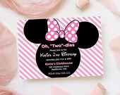 Pink Minnie Mouse Invitation - Printable Minnie Invitation - Oh Twodles birthday party invitations - Minnie Invitation by Printable Studio
