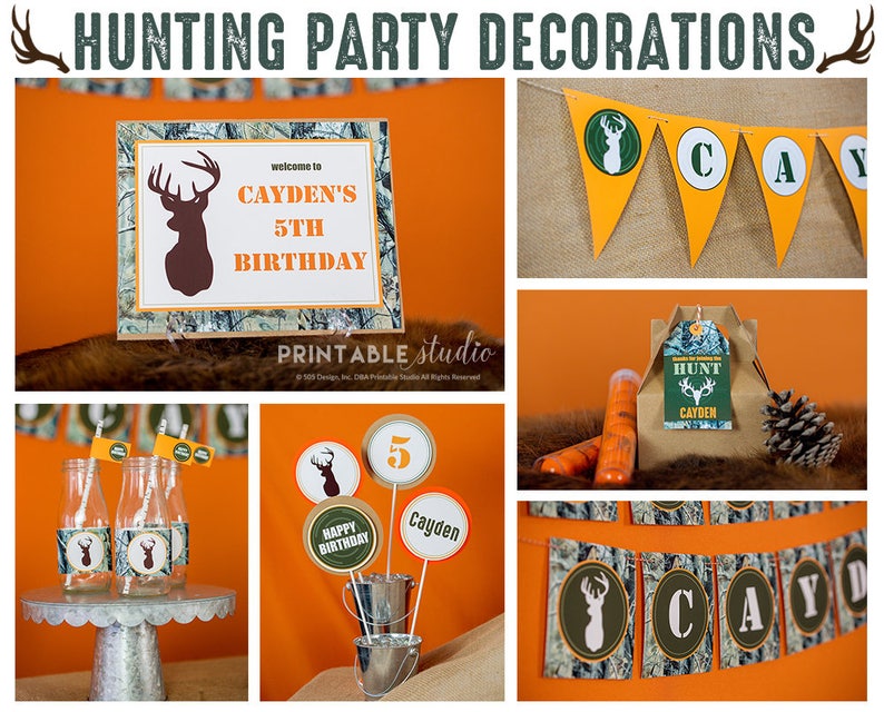 Hunting Party Decorations Instant Download Hunting Birthday Etsy