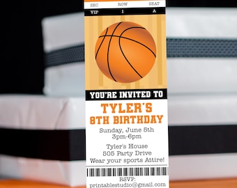 AmandaCreation Lot De 20 Cartes D'invitation à Remplir Pour Fête D' Anniversaire Sur Le Thème Du Basket-ball Slam Dunk Avec 20 Enveloppes Blanches 12,7 X 17,8 Cm