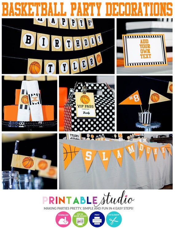 Basketball Party Decorations Basketball Birthday Party Ideas | Etsy