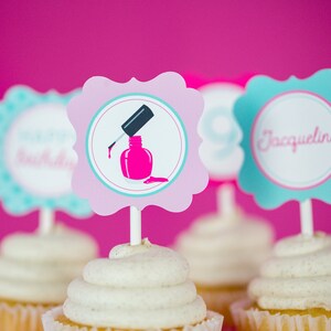 Spa Party Cupcake Topper - Instant Download Spa Cupcakes - Printable ...
