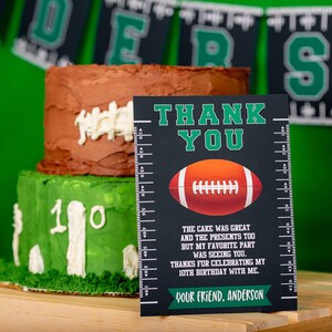Voetbalfeest bedankkaart Afdrukbare voetbal bedankkaart Instant Download voetbal verjaardag bedankkaart voetbalfeest bedankje